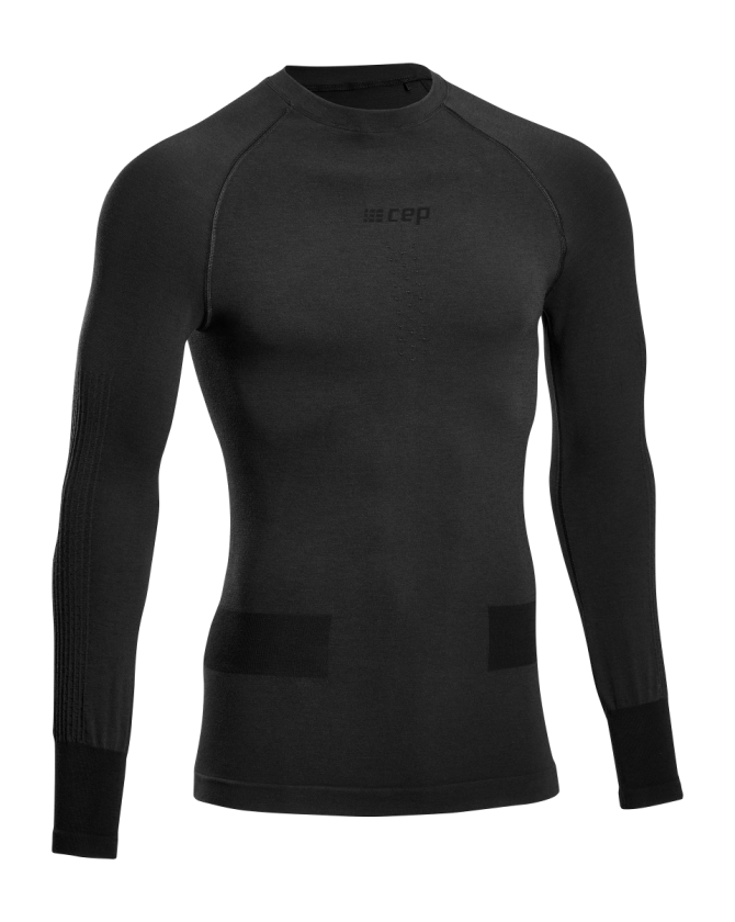 CEP merino base layer shirt skiing long sleeve für Männer in black