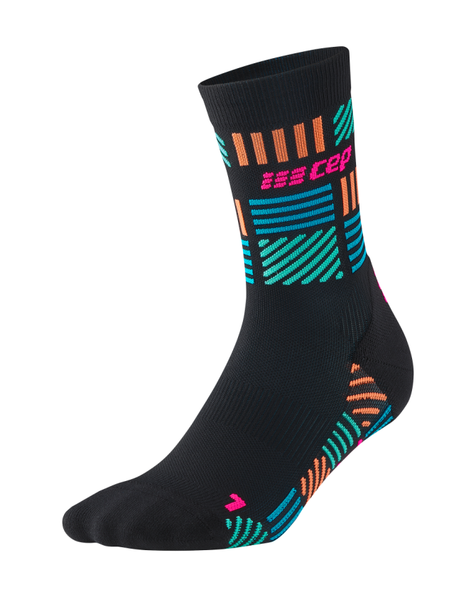 CEP THE RUN Limited Socks 2024.2 Mid Cut in black/neon pink für Männer