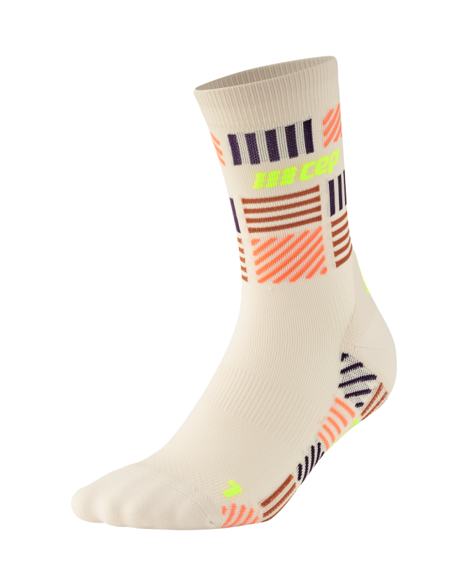 CEP THE RUN Limited Socks 2024.2 Mid Cut in cream/neon pink für Frauen