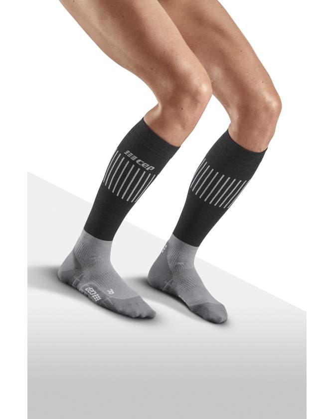 CEP ultralight socks skiing tall für Frauen in black/grey